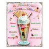 Růžová nástěnná kovová cedule Ice Cream - 20*1*25 cm