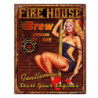 Nástěnná kovová cedule Fire House - 20*1*25 cm