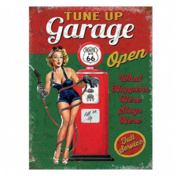 Zeleno-červená kovová nástěnná cedule Garage - 25*1*33 cm