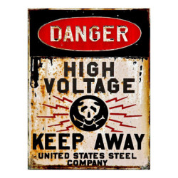 Nástěnná kovová cedule Danger - 25*1*33 cm