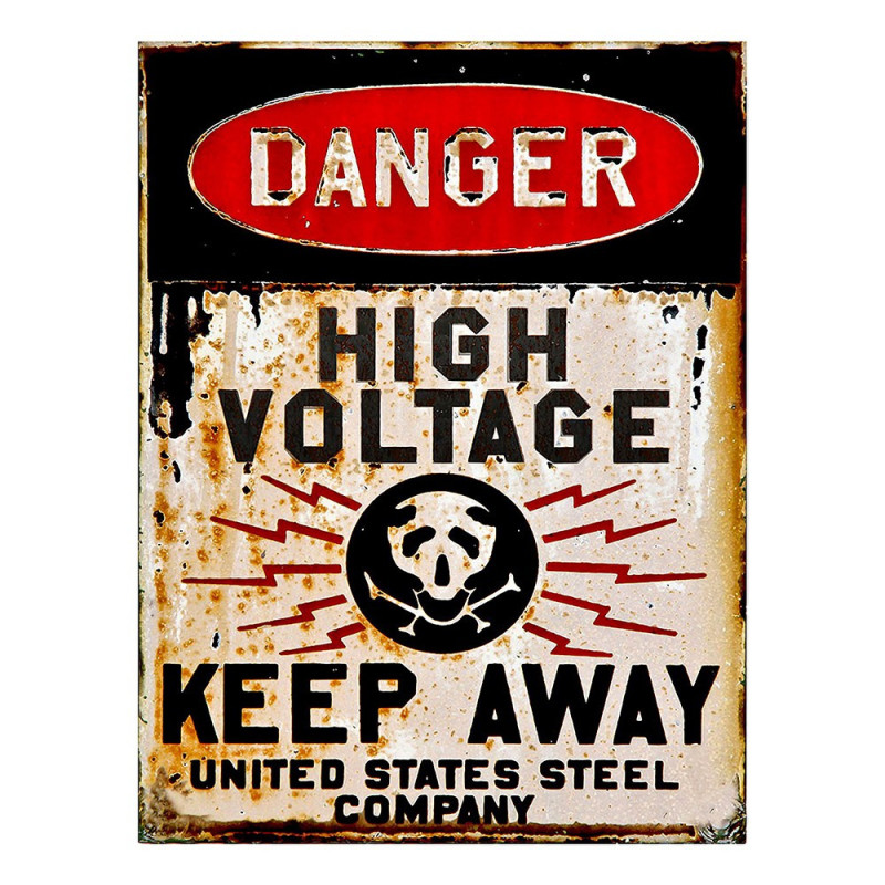 Nástěnná kovová cedule Danger - 25*1*33 cm