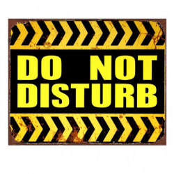 Černo-žlutá nástěnná kovová cedule Do Not Disturb - 25*1*20 cm