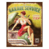 Zeleno-žlutá nástěnná kovová cedule Garage Service - 20*1*25 cm
