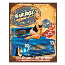 Žlutá nástěnná kovová cedule Garage - 20*1*25 cm