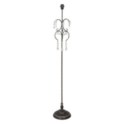 Hnědá kovová antik stojací lampa s kamínky Inia - Ø 24*147 cm/ E27 /MAX 60W