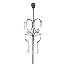 Hnědá kovová antik stojací lampa s kamínky Inia - Ø 24*147 cm/ E27 /MAX 60W