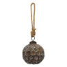 Měděná antik skleněná ozdoba Hexagon Copper S - Ø 7*7 cm