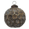 Měděná antik skleněná ozdoba Hexagon Copper S - Ø 7*7 cm