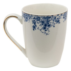 Porcelánový hrnek s modrými květy Blue Flowers - 12*9*11 cm / 330ml