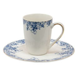 Porcelánový hrnek s modrými květy Blue Flowers - 12*9*11 cm / 330ml