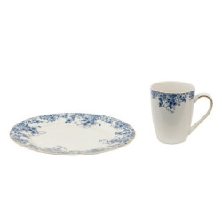 Porcelánový hrnek s modrými květy Blue Flowers - 12*9*11 cm / 330ml