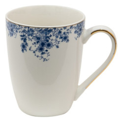Porcelánový hrnek s modrými květy Blue Flowers - 12*9*11 cm / 330ml