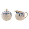 Porcelánová cukřenka a mlékovka talíř s modrými květy Blue Flowers - 11*9*8 / Ø 9*9 cm