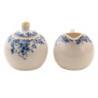 Porcelánová cukřenka a mlékovka talíř s modrými květy Blue Flowers - 11*9*8 / Ø 9*9 cm