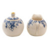Porcelánová cukřenka a mlékovka talíř s modrými květy Blue Flowers - 11*9*8 / Ø 9*9 cm