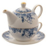 Porcelánový tea for one s modrými květy Blue Flowers - 16*15*15 cm / 400ml / 250ml