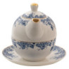 Porcelánový tea for one s modrými květy Blue Flowers - 16*15*15 cm / 400ml / 250ml