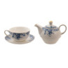 Porcelánový tea for one s modrými květy Blue Flowers - 16*15*15 cm / 400ml / 250ml
