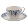 Porcelánový šálek s podšálkem s modrými květy Blue Flowers - 12*9*5 cm / Ø 15*2 cm / 200ml
