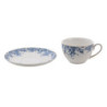 Porcelánový šálek s podšálkem s modrými květy Blue Flowers - 12*9*5 cm / Ø 15*2 cm / 200ml