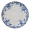 Porcelánový šálek s podšálkem s modrými květy Blue Flowers - 12*9*5 cm / Ø 15*2 cm / 200ml