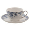 Porcelánový šálek s podšálkem s modrými květy Blue Flowers - 12*9*5 cm / Ø 15*2 cm / 200ml