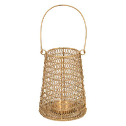 Měděná antik drátěná lucerna Vanessa - Ø15*21 cm