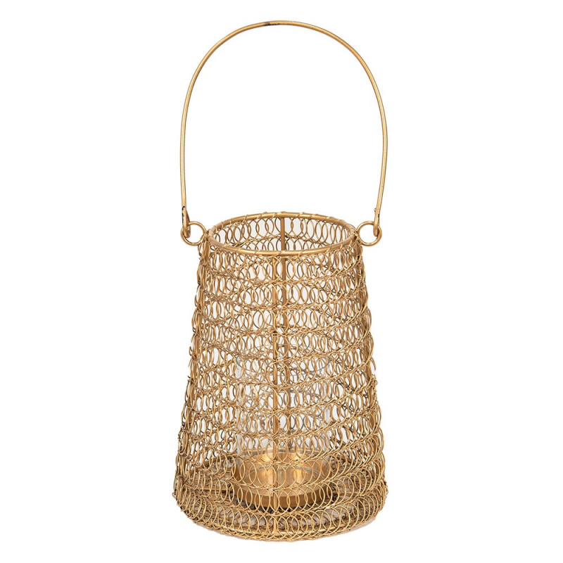 Měděná antik drátěná lucerna Vanessa - Ø15*21 cm