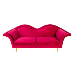 Červená sametová sofa Evalynn - 215*73*85 cm