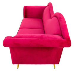 Červená sametová sofa Evalynn - 215*73*85 cm