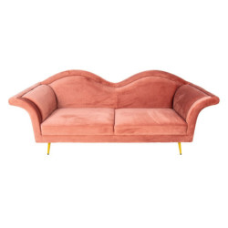 Růžová sametová sofa Evalynn - 215*73*85 cm