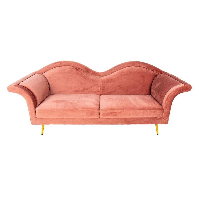 Růžová sametová sofa Evalynn - 215*73*85 cm