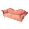 Růžová sametová sofa Evalynn - 215*73*85 cm