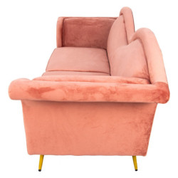 Růžová sametová sofa Evalynn - 215*73*85 cm