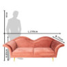 Růžová sametová sofa Evalynn - 215*73*85 cm
