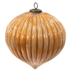 Zlatá antik skleněná vánoční koule XL - Ø 25*25 cm