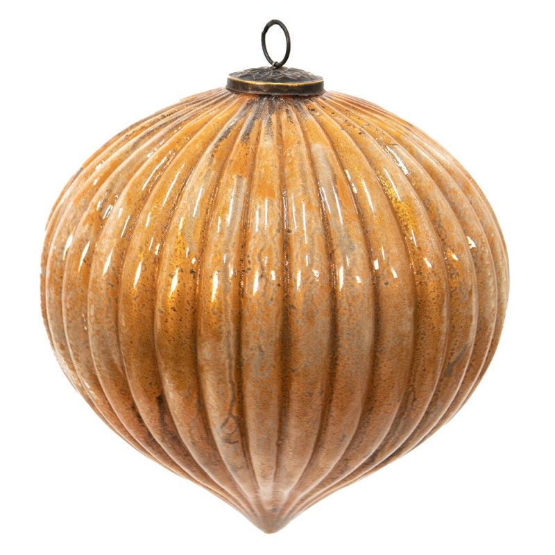 Zlatá antik skleněná vánoční koule XL - Ø 25*25 cm