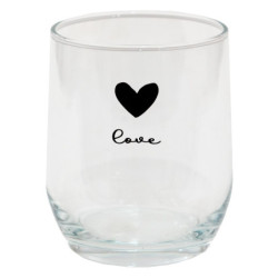 Sklenička se srdíčkem Love Birds - Ø 8*9 cm / 300 ml