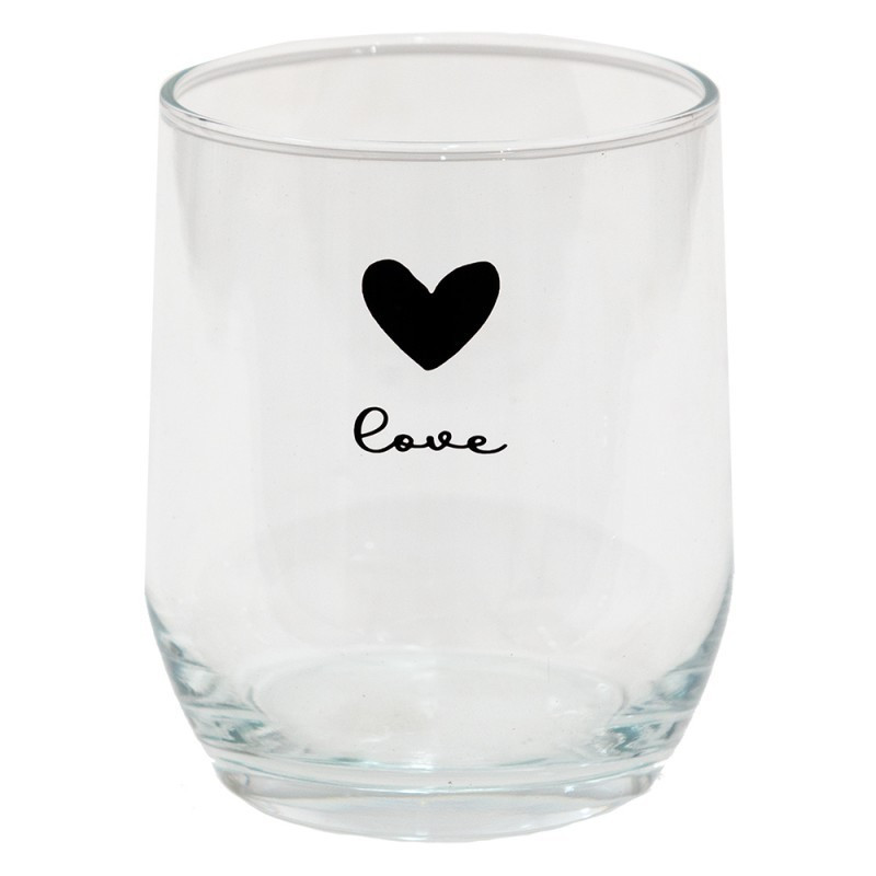 Sklenička se srdíčkem Love Birds - Ø 8*9 cm / 300 ml