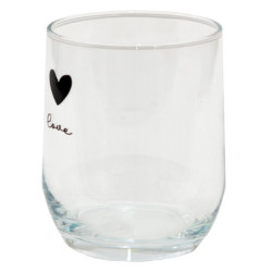 Sklenička se srdíčkem Love Birds - Ø 8*9 cm / 300 ml