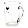 Skleněný hrnek se srdíčkem Love Birds - 11*8*11 cm / 300 ml