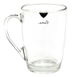 Skleněný hrnek se srdíčkem Love Birds - 11*8*11 cm / 300 ml