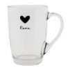 Skleněný hrnek se srdíčkem Love Birds - 11*8*11 cm / 300 ml