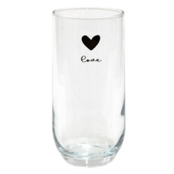 Sklenička se srdíčkem Love Birds - Ø 6*14 cm / 280ml