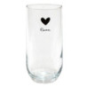 Sklenička se srdíčkem Love Birds - Ø 6*14 cm / 280ml
