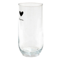 Sklenička se srdíčkem Love Birds - Ø 6*14 cm / 280ml