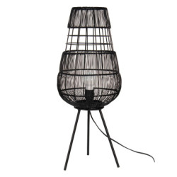 Černá antik drátěná stolní lampa Daionne - Ø 20*59 cm E27/max 1*40W