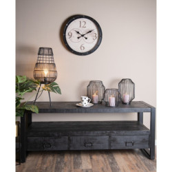 Černá antik drátěná stolní lampa Daionne - Ø 20*59 cm E27/max 1*40W