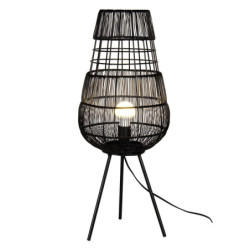Černá antik drátěná stolní lampa Daionne - Ø 20*59 cm E27/max 1*40W
