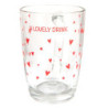 Skleněný hrnek s červenými srdíčky A Lovely Drink - 11*8*11 cm / 300 ml